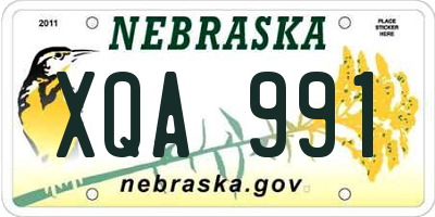 NE license plate XQA991