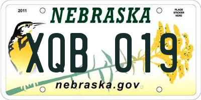 NE license plate XQB019