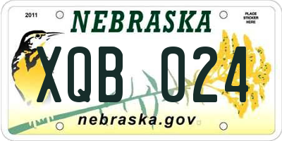 NE license plate XQB024