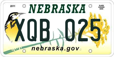 NE license plate XQB025