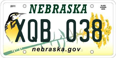 NE license plate XQB038