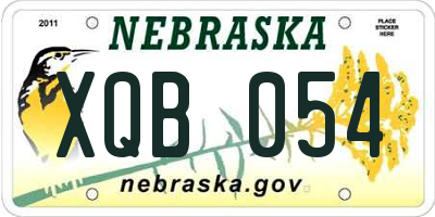 NE license plate XQB054