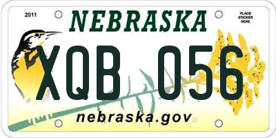 NE license plate XQB056