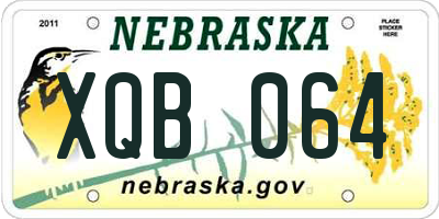 NE license plate XQB064
