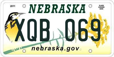 NE license plate XQB069