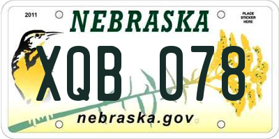 NE license plate XQB078