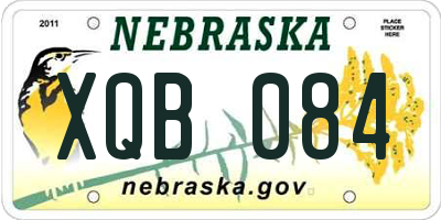 NE license plate XQB084
