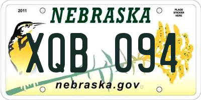 NE license plate XQB094