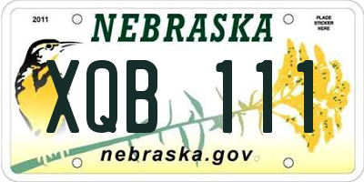 NE license plate XQB111