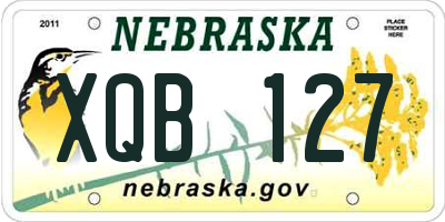 NE license plate XQB127