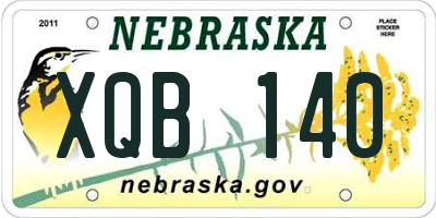 NE license plate XQB140