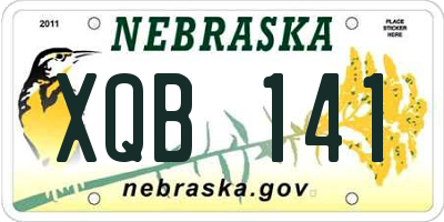 NE license plate XQB141
