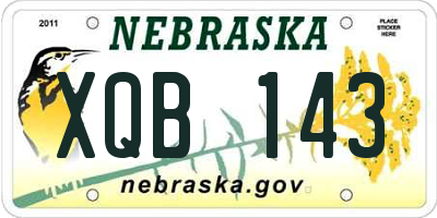 NE license plate XQB143