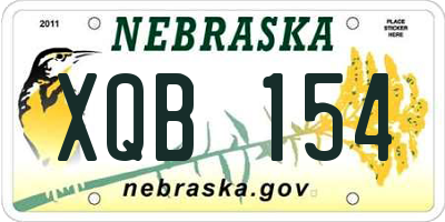NE license plate XQB154