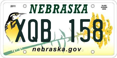 NE license plate XQB158