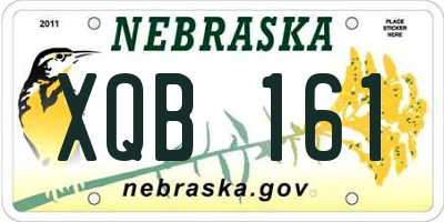 NE license plate XQB161