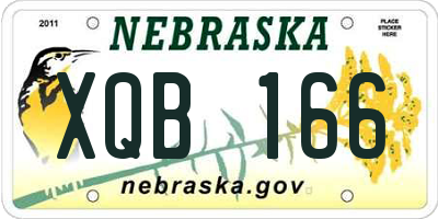 NE license plate XQB166
