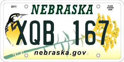 NE license plate XQB167