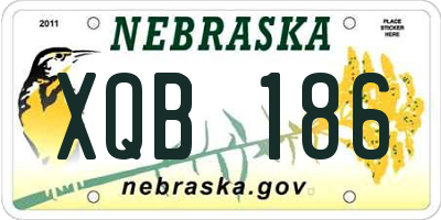 NE license plate XQB186