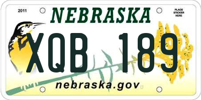 NE license plate XQB189