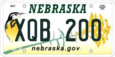 NE license plate XQB200