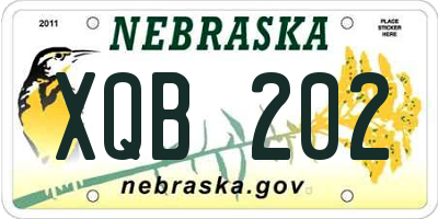 NE license plate XQB202