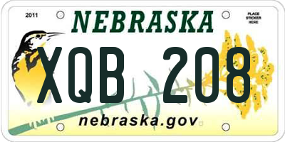NE license plate XQB208
