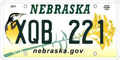 NE license plate XQB221
