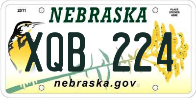 NE license plate XQB224