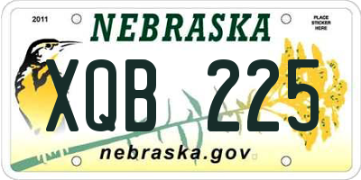 NE license plate XQB225