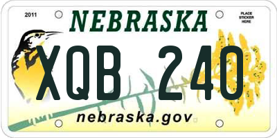 NE license plate XQB240