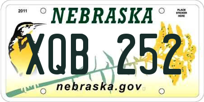 NE license plate XQB252