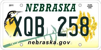 NE license plate XQB258