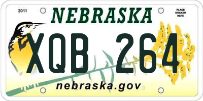 NE license plate XQB264
