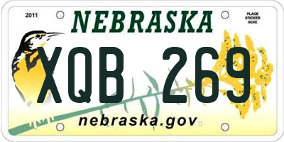 NE license plate XQB269