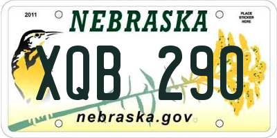 NE license plate XQB290