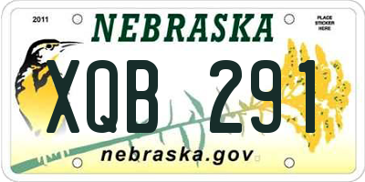 NE license plate XQB291