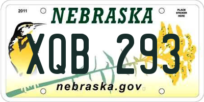 NE license plate XQB293