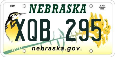 NE license plate XQB295