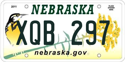 NE license plate XQB297