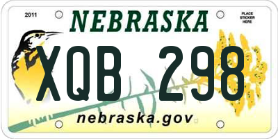 NE license plate XQB298