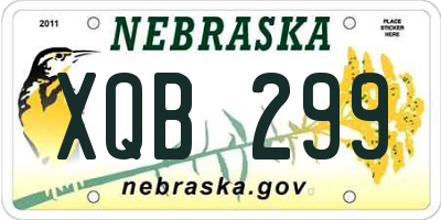 NE license plate XQB299