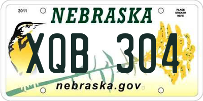 NE license plate XQB304