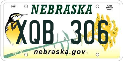 NE license plate XQB306