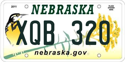 NE license plate XQB320