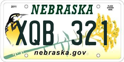 NE license plate XQB321