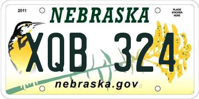NE license plate XQB324