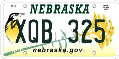 NE license plate XQB325
