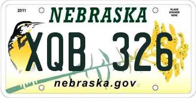 NE license plate XQB326
