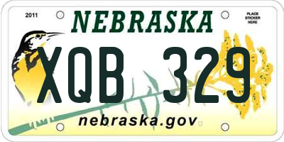 NE license plate XQB329